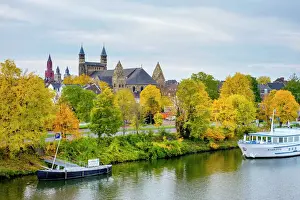 Limburg Prints: Mstricht skyline, Onze Lieve Vrouwebasiliek (Basilica of Our Lady) in early autumn