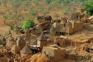 Thatch Collection: Mud village, Sanga region, Dogon, Mali, Africa