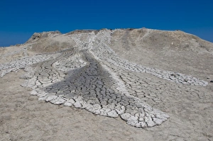 Mud Volcano Prints: Mud volcanoes near Qobustan, Azerbaijan, Central Asia, Asia
