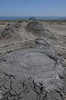 Images Dated 27th May 2010: Mud volcanoes near Qobustan, Azerbaijan, Central Asia, Asia