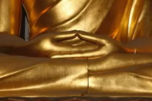 Images Dated 3rd May 2009: Detail of mudra, Buddha statue, Paris, France, Europe
