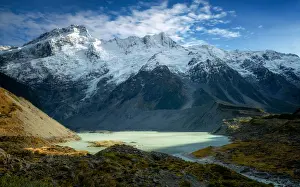New Zealand Culture Prints: Mueller Glacier Lake, Aoraki (Mount Cook) National Park, UNESCO World Heritage Site