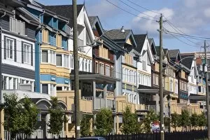 Multi-coloured houses in the Beaches area of Toronto, Ontario, Canada, North America