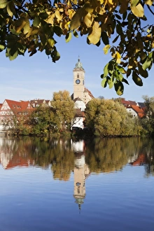 Neckar River Prints: Municipal church of Stadtkirche St