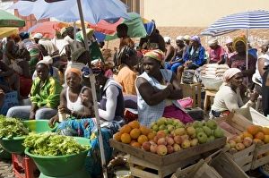 Cape Verde Prints: Municipal Market at Assomada, Santiago, Cape Verde Islands, Africa