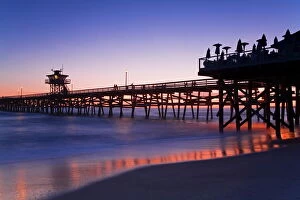 Municipal Pier at sunset, San Clemente, Orange County, Southern California