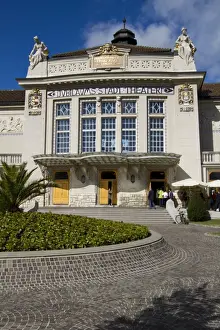 Austrian Prints: Municipal theatre and opera house, Klagenfurt am Worthersee, Carinthia, Austria, Europe