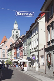 Bodensee Prints: Munsterstrasse and the tower of St Nikolaus Minster