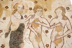 Adam Prints: Mural of Adam and Eve banished from the Garden of Eden, dating from the 12th to 16th