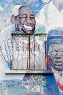 Bathsheba Prints: Mural, Bathsheba Community Center, St. Josephs Parish, Barbados, West Indies