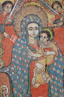 Symbol Collection: Mural of Jesus and Mary, Church of Ura Kedane Meheriet, Peninsula of Zege on Lake Tana