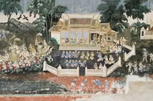 Mural, The Royal Palace, Phnom Penh, Cambodia, Indochina, Southeast Asia, Asia