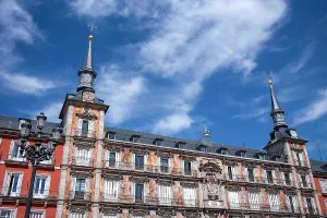 Aesthetics Prints: Murals adorn some of the facade in Plaza Mayor, Madrid, Spain