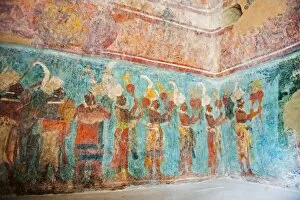 Images Dated 19th November 2010: Murals at Bonampak Mayan ruins, Chiapas state, Mexico, North America
