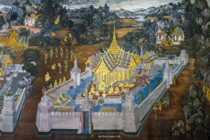 Murals depicting scenes from the Ramakien, Temple of the Emerald Buddha (Wat Phra Kaew)