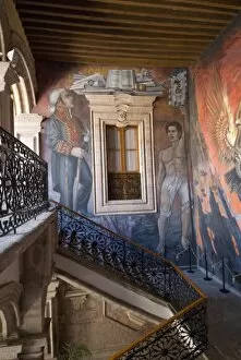 Images Dated 16th November 2008: Murals of the revolutionary hero Jose Maria Morelos, painted by Agustin Cardenas in the Palicio de Justica