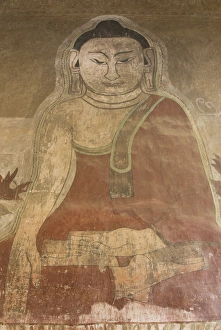 Traditionally Myanmarian Prints: Murals, Sulamani Pahto, Bagan (Pagan), Myanmar (Burma), Asia