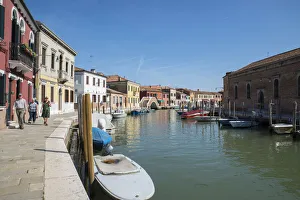 Small Group Of People Prints: Murano island, Venice, UNESCO World Heritage Site, Veneto, Italy, Europe