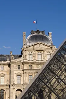 Louvre Prints: Musee du Louvre and Pei Pyramid, Paris, France, Europe