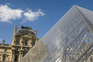 Musee du Louvre and Pei Pyramid, Paris, France, Europe