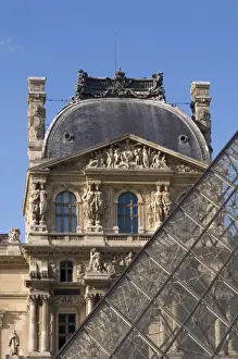 Musee du Louvre and Pei Pyramid, Paris, France, Europe