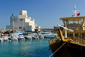 Museum Of Islamic Art Prints: Museum of Islamic Art and dhow harbour, Doha, Qatar, Middle East