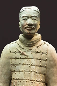 Archaeological Gallery: Museum of the Terracotta Warriors, bust of a Cavalryman, Xian, Shaanxi Province, China