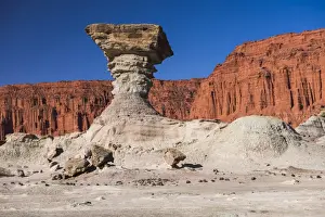 Stack Prints: The Mushroom rock formation by Los Coloradas red rock wall