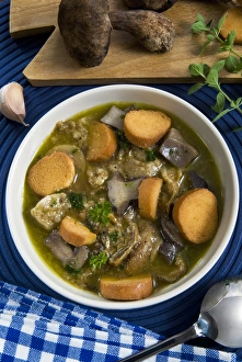 Lunch Prints: Mushroom soup (Boletus edulis), Italy, Europe