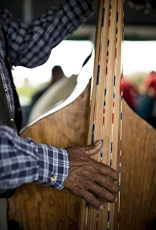 Musical Instrument Prints: Musicians on boat to Isla Janitzio, Michoacan, Mexico, North America