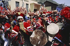 Jolly Prints: Musicians in bright costumes