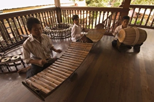 Musicians Prints: Musicians in the Royal Palace, Phnom Penh, Cambodia, Indochina, Southeast Asia, Asia