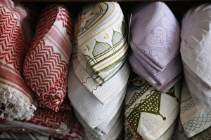 Images Dated 30th July 2007: Muslim hats, Doha, Qatar, Middle East