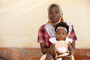 Children Prints: Muslim mother and child, Lome, Togo, West Africa, Africa