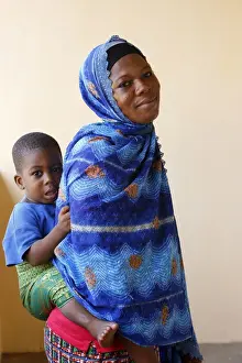 Boys Prints: Muslim mother and son, Lome, Togo, West Africa, Africa