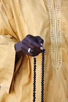 Images Dated 12th December 2008: Muslim with prayer beads, Abene, Casamance, Senegal, West Africa, Africa