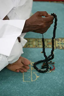 Lyon Prints: Muslim with prayer beads, Lyon, Rhone Alpes, France, Europe