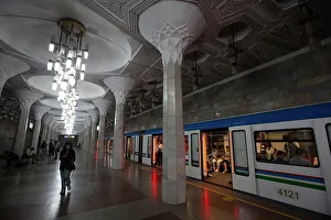 Railroad Station Prints: Mustakillik Station, Tashkent Metro, Tashkent, Uzbekistan, Central Asia, Asia