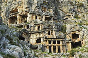 Antalya Province Prints: Myra rock tombs, Demre, Antalya Province, Anatolia, Turkey, Asia Minor, Eurasia