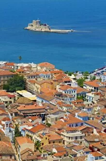 Images Dated 6th May 2008: Nafplion town, Bourtzi island, Peloponnese, Greece, Europe