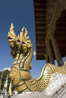 Guard Prints: Naga heads, Wat Nong, Luang Prabang, Laos, Indochina, Southeast Asia, Asia