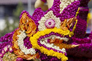 Naga Prints: Nagas (sacred snake) detail of a bedecked floral float
