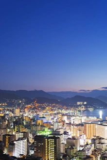 Kyushu Prints: Nagasaki Bay at night, Nagasaki, Kyushu, Japan, Asia