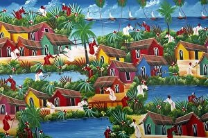 Images Dated 25th February 2008: Naive Haitian painting, Colonial Zone, Santo Domingo, Dominican Republic