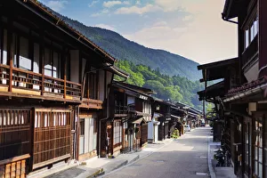 Nagano Prefecture Prints: Nakasendo old post town of Tsumago, Nagano prefecture, Honshu, Japan, Asia