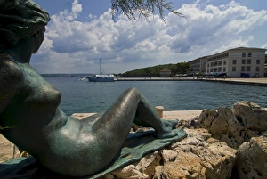 Nude Prints: Naked woman statue at the Brioni Islands, the summer residence of Tito