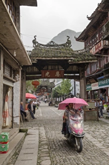 Parasol Prints: Nan Ge Village Archway Groups, Wenzhou, Zhejiang Province, China, Asia