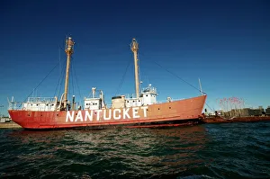 Boston Prints: Nantucket Light Ship, Boston Harbour, Boston, Massachusetts, New England