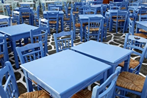 Chairs Prints: Naousa, Paros, Cyclades Islands, Greek Islands, Greece, Europe