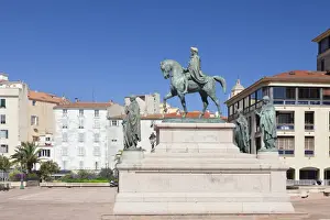 Napoleon monument at Place du Gaulle (Place du Diamant), Ajaccio, Corsica, France, Mediterranean, Europe